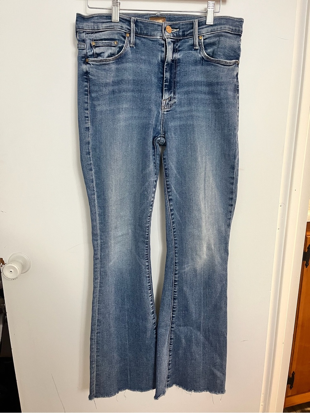 MOTHER Denim Blue Washed Flare Jeans